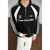 Sudadera de Otoño de Moda Estilo Hong Kong Fresca Versátil Cuello Rebatible, Camiseta de Bloques de Color de Moda Única Holgada Cómoda para Hombres Jóvenes