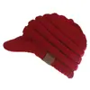 Ventas Directas de Fábrica nuevo gorro de visera vacío de otoño e invierno para mujer multicolor opcional gorro de lana con visera para mujer CC en stock lote