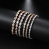 Pulseras de Tenis Geométricas Populares Europeas y Americanas con Circonita para Mujer, Fila Única Llena de Diamantes, Pulseras de Cristal Ajustables, Modelo Popular Transfronterizo, Venta al por Mayor