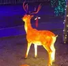 Família de Veados 1,3m Veado de Pescoço Torto Forma de Animal Lâmpada de Paisagem Veado Luminoso de Fibra de Vidro Artesanato de Resina