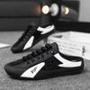 Novos Chinelos Meia-Calça Fechados para Homens, Sapatos Slip-On da Moda para Usar em Casa ou na Rua, Sapatos Casuais da Moda Sem Calcanhar
