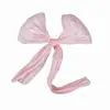 Bolsa de Gasa Perlada Satín Nieve Accesorios para el Cabello Hechos a Mano DIY Decoración de Flor de Lazo Grande Plisado Ramo de Flores Cinta de Satín Cinta de Satín