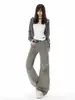 Pantalones de Trabajo Retro Americanos Nuevos Primavera 2026 Paracaidista Pierna Recta Desgastados Plisados Pantalones de Trabajo de Mezclilla Blanca para Hombres y Mujeres