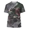 2026 Transfronterizo Tallas Grandes Temu Estampado Digital 3D Hombre Cuello Redondo Sudadera Camiseta de Manga Corta Moda Anime Personalidad