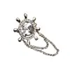Broche Universal Estilo Marítimo com Corrente e Borla de Âncora Insígnia de Terno Tendência Japonesa e Coreana