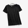 Verão Novo Feminino Sem Marcas Seda Gelada Camiseta Manga Curta Gola Redonda Esportes Fitness Corrida Alta Elasticidade Slim Fit Secagem Rápida