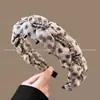 Diadema Tejida con Malla de Lunares Franceses y Cristales para la Cabeza, Diadema Elegante de Ala Ancha para Mujer, Cubre Raíces, Presiona Mechones de Cabello