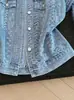 Chaleco Vaquero Redondo Retro para Mujer, Estilo Delgado de Verano, Nuevo Modelo 2026, Chaqueta Chaleco sin Mangas Versión Coreana Petite
