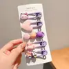 Pinzas de Colores Ovaladas para el Cabello de Niñas, Pinzas BB para Flequillo y Cabello Fino, Pinzas para el Pelo de Bebé Lindas de Cuadros de Gota de Agua