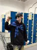 Sudadera con capucha de retazos a cuadros estilo americano de moda para hombre, Sudadera gruesa de otoño para hombre, Sudadera con capucha estilo pareja para hombre