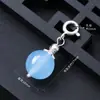 Contas redondas de ágata de cristal natural, pequenos pingentes, acessórios para pulseiras, colares, acessórios DIY, fechos universais, pingentes de bolsa