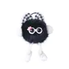 Colgante de lazo con estampado de leopardo transfronterizo, pompón pequeño, llavero de muñeco de dibujos animados para bolso y coche, abalorio exquisito para bolso