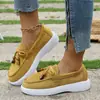 2026 Nuevos Zapatos de Mujer Suela Gruesa Mocasines Casuales Piel Mate Decoración de Cordones Zapatos Planos Zapatos de Moda para Mujer Zapatos Versátiles Cómodos