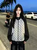 Sudadera con cremallera y manga larga de lunares, diseño moderno y único estilo coreano para mujer, nuevo top casual de otoño e invierno