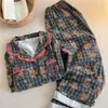 Pijama Retro Xadrez Ursinho Menina Primavera e Outono Manga Longa Calça Longa Conjunto de Duas Peças Alto Valor Estético Pode Ser Usado Fora de Casa Roupas