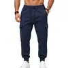 Pantalones deportivos tipo jogger elásticos con cordón, multibolsillos, transfronterizos, para hombre, estilo ropa de trabajo, 2026