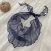 Pañuelo Triangular Hueco Dulce y Fresco para Mujer, Pañuelo de Seda Ligero y Elegante, Combinación de Colores Dopamina, Suave y Ligeramente Rizado