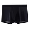 Cueca boxer masculina de seda gelada sem rastros, secagem rápida, respirável, esportiva, malha de quatro cantos, shorts bacteriostáticos