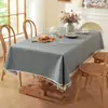 Mantel de mesa de té exclusivo transfronterizo, mantel rectangular de algodón y lino, cubierta de mesa de comedor moderna minimalista, mantel de tela