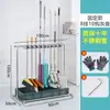 Suporte para Mop de Aço Inoxidável Suporte para Vassoura Rack de Armazenamento Móvel Suspenso Gancho Sem Furo Ferramentas de Organização para Banheiro com Drenagem
