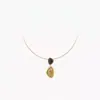 Collar Colgante de Cristal Natural para Mujer, Pulsera Versátil Retro de Lujo Ligero de Tres Colores, Pendientes, Cadena Irregular para Clavícula