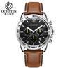 OCHSTIN Moda Nuevo Reloj Casual Cuero Genuino Moda Lona Reloj Hombre Estudiante Reloj Impermeable 6117A