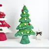 Árbol de Navidad Artificial Mini de Felpa de Tela Creativo Decoración de Escritorio de Oficina Atmósfera Navideña Roja y Verde Decoración de Sala de Estar