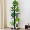Suporte de Flores Sala de Estar de Chão Varanda Rack de Armazenamento Interno e Externo Suporte para Vasos de Suculentas Rack de Exposição de Plantas de Ferro Multicamadas
