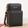 2021 Nova Grande Capacidade Multifuncional Cor Sólida Moda Simples Bolsa de Ombro Tela Sensível Ao Toque Bolsa de Telefone Móvel Feminina