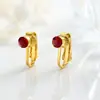 Estilo Japonés Coreano Clip en Forma de U con Pedrería Facetada de 5 mm Hecho de Cobre Pendiente sin Agujero para Oreja Uso Indoloro Accesorio de Clip para Oreja Versátil