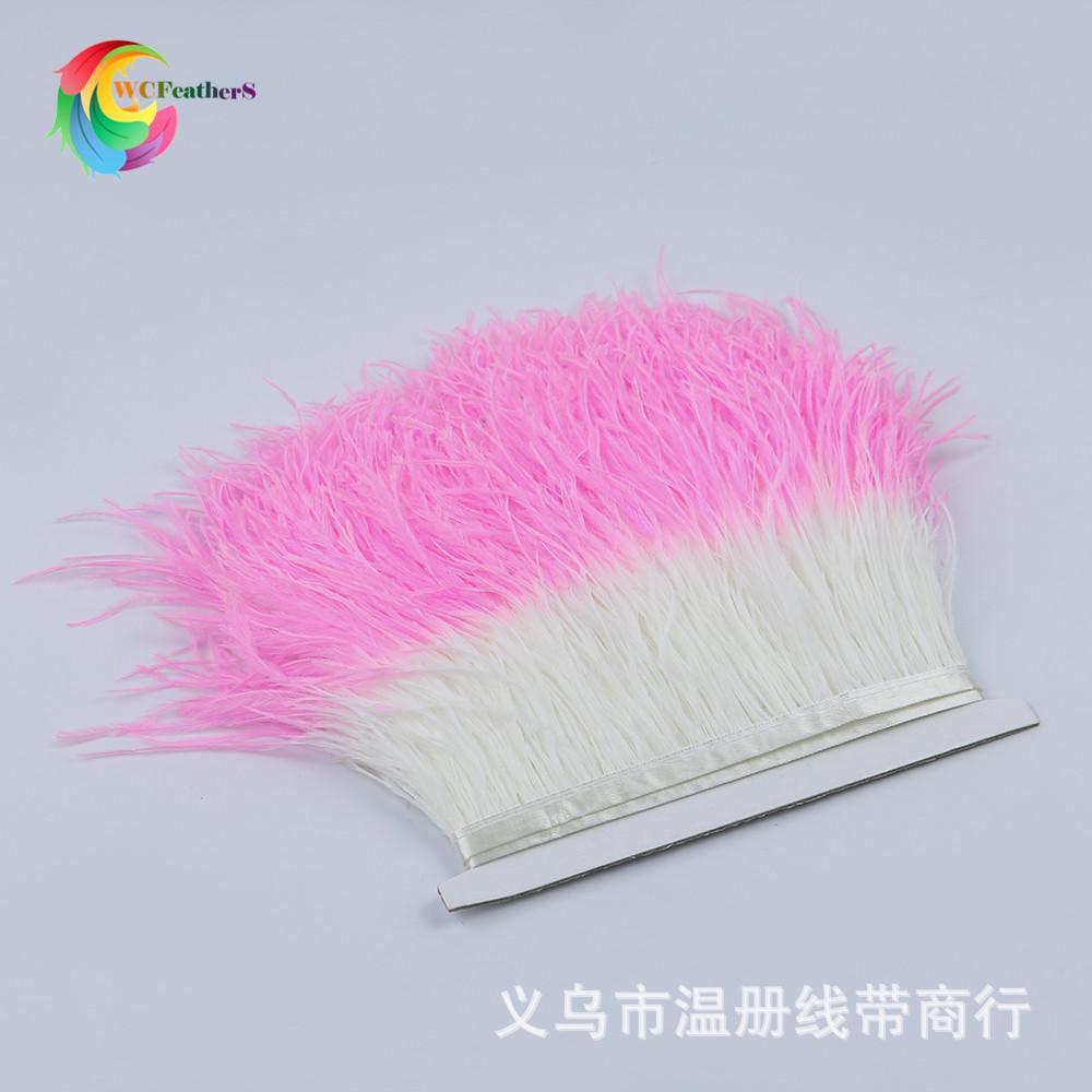 1 white and pink ostrich trims