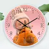 Nuevo reloj de pared cruzado ultra silencioso, lindo, simple y fresco, Labubu, para sala de estar, reloj de pared con segundero de barrido silencioso