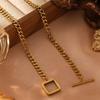 Novo design original transfronteiriço moda corrente cubana dourada pulseira corrente de aço titânio acessórios estilo ins