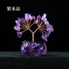Adornos de árbol de cristal natural cornucopia árbol de la fortuna topacio grava de cristal diy planta en maceta de cristal adornos para coche