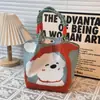 Design de Nicho Bolsa de Mão Vermelha com Padrão para Casamento Bolsa de Presente Festiva em Lona Saco de Balde de Mão com Estampa de Natal Ano Novo