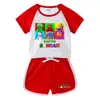 Traje de verano 2023 para niños y niñas, pantalones cortos de bebé, camiseta de manga corta, pantalones cortos, traje deportivo informal de dos piezas para niños
