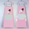 Delantal de Cocina Impermeable y a Prueba de Aceite con Dibujos Animados para Hombres y Mujeres, Ropa de Trabajo, Delantal Limpiable a Mano, Modelo de Pareja Anti-Manchas de Aceite