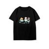 Camiseta de manga curta para cosplay diário de ferro, alto quatro, alto quatro, faculdade, júnior, som, garra solitária, moagem, cauda preta