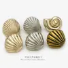 Botones Dorados de Forma Especial, Botones Metálicos con Forma de Concha Estilo Océano, Vestidos Suéter, Chaquetas de Traje, Botones Decorativos para Abrigos