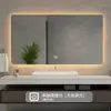 Espelho de Banheiro Inteligente Sensível ao Toque Estilo Nórdico com Luz LED Anti-Embaçante Montado na Parede Espelho de Maquiagem