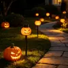 Luzes solares de chão de abóbora de Halloween transfronteiriças para atmosfera festiva, luzes de chão decorativas externas para quintal e jardim
