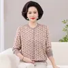 Camiseta de manga larga básica de otoño para mamá, estilo nuevo, camiseta casual de uso diario de alta gama para mujeres de más de 50 años