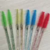 Escova de cílios espiral descartável cor Haste escova para cílios em rolo escova de sobrancelha sólida portátil escova ferramentas de beleza