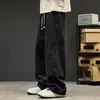 Calças Retas Japonesas Masculinas Tendência Soltas Esportivas Casuais Calças para Meninos Roupas Masculinas Workwear Americano Calças de Pernas Largas Longas