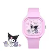 Relógio Infantil Cartoon Sanrio Feminino Estudante Simples Moderno Quadrado Pulseira de Silicone Relógio de Quartzo