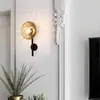 Luminária de parede interna moderna minimalista para corredor, restaurante, quarto de hotel, sala de estar, hall, quarto, luminária de cabeceira de vidro de designer