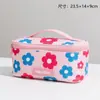 Bolsa de Maquiagem Floral Colorida Contrastante Personalizada de Grande Capacidade Bolsa de Armazenamento Bolsa de Higiene Pessoal Portátil Bolsa Feminina Bolsa de Maquiagem para Viagem