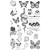 Pegatina de Tatuaje de Estilo Nuevo Transfronterizo de Gama Alta Europea y Americana Alas de Espina Tigre Feroz Mariposa Patrón Pequeño Línea Cintura Dedos Abdomen