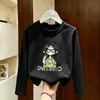 Linda camiseta de manga larga para niñas, nueva de 2026, elegante y dulce para primavera y otoño, top de algodón puro estilo coreano para niños