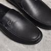 Zapatos Doug para Hombre Realmente Versátiles de Moda Casual Británica de Cuero Otoño Primera Capa Piel de Vaca Transpirables Sin Cordones Zapatos Perezosos para Moto